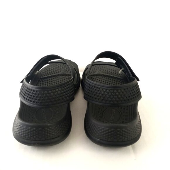 CROCS LiteRide 360 Black Double Band Sandals Comfort Shoes Adjustable Strap - Picture 3 of 7